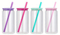 16 oz Acrylic w/ colored lid & straw